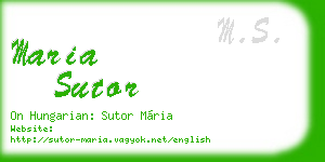 maria sutor business card